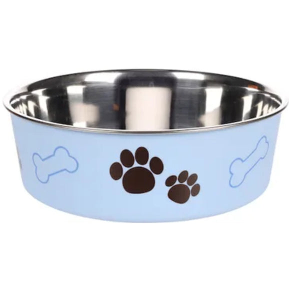 Flamingo Kena Blue Bowl – Non-Slip Medium Pet Feeding Bowl, Durable Design