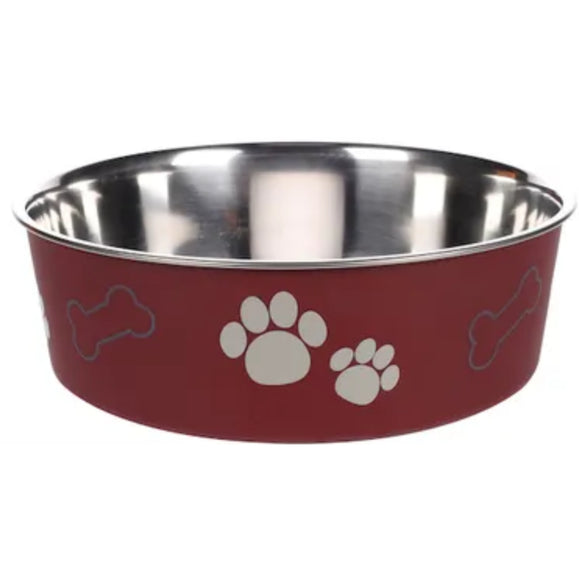 Flamingo Kena Maroon Bowl – Extra Large Non-Slip Feeding Bowl, Durable Design