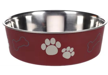 Flamingo Kena Maroon Bowl – Extra Large Non-Slip Feeding Bowl, Durable Design