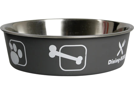 Flamingo Kena Grey Dining Bowl XL – Non-Slip Pet Feeding Bowl, Extra Large Size