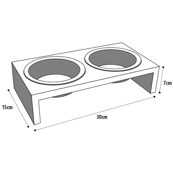 Flamingo Kobushi White Elevated Pet Bowls – Large Ceramic Set with Stable Stand