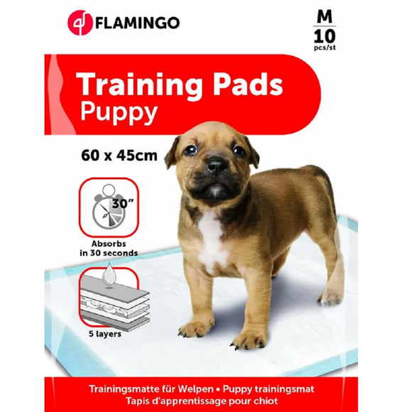 Flamingo Training Pads Medium 60x45cm – 5-Layer Absorbent Leak-Proof Design, 10 Pack