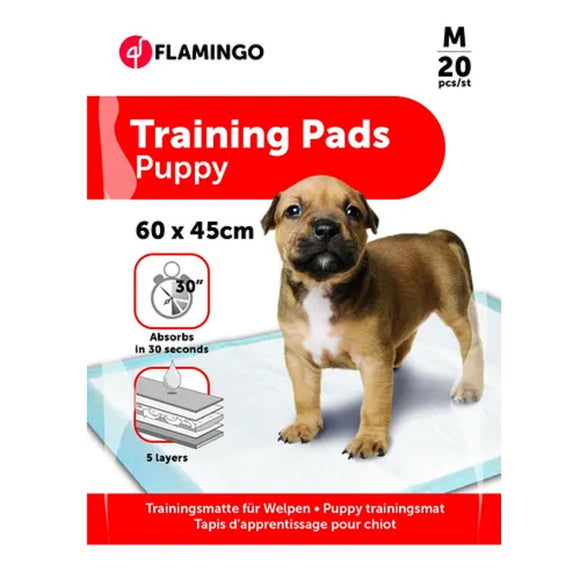 Flamingo Training Pads Medium 60x45cm – 5-Layer Absorbent Leak-Proof Design, 20 Pack