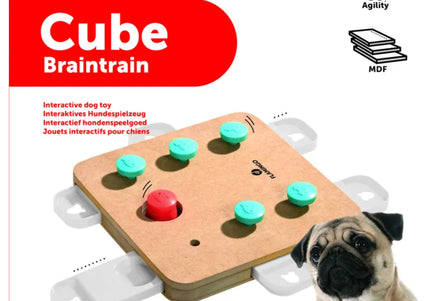 Flamingo Cube Braintrain Dog Puzzle Toy – Interactive Educational Enrichment Game