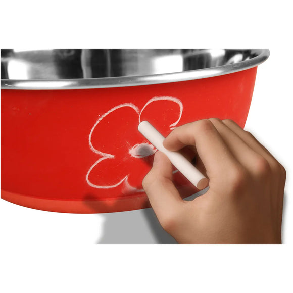 Flamingo Tobias Red Pet Bowl – Large Size with Writable Blackboard Coating, Versatile Design