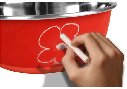 Flamingo Tobias Red Pet Bowl – Large Size with Writable Blackboard Coating, Versatile Design