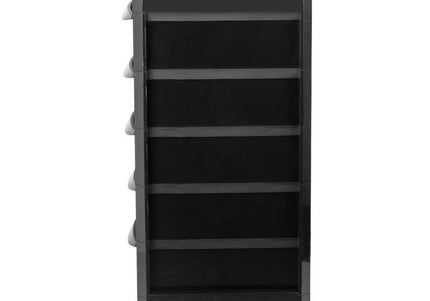 Gabbiano 030 Grooming Assistant – Black Mobile Organizer with 5 Litter Boxes and Top Tray