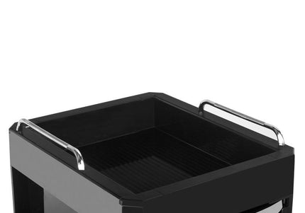 Gabbiano 030 Grooming Assistant – Black Mobile Organizer with 5 Litter Boxes and Top Tray