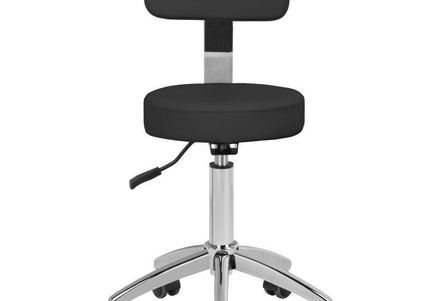 Gabbiano AM 304 Grooming Chair – Adjustable Black Stool with Backrest, Ergonomic Design