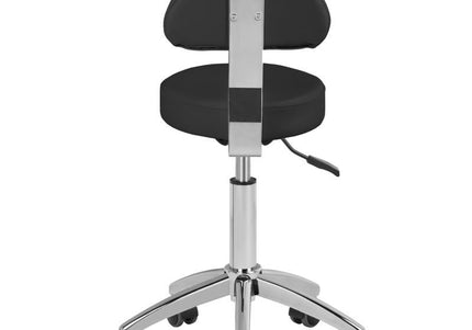 Gabbiano AM 304 Grooming Chair – Adjustable Black Stool with Backrest, Ergonomic Design