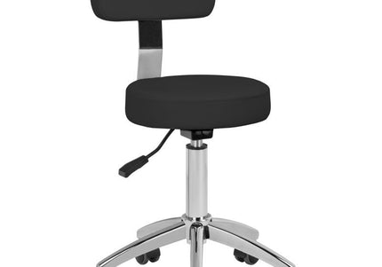 Gabbiano AM 304 Grooming Chair – Adjustable Black Stool with Backrest, Ergonomic Design