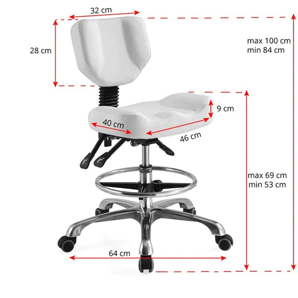 Activ A-4299 Contoured Grooming Chair – Comfortable Rocking Design in White Finish