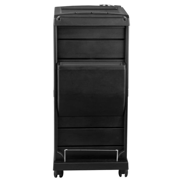 Gabbiano 100C Grooming Salon Cabinet – Lockable Mobile Storage, 15 Compartments, 4 Litter Boxes, Black