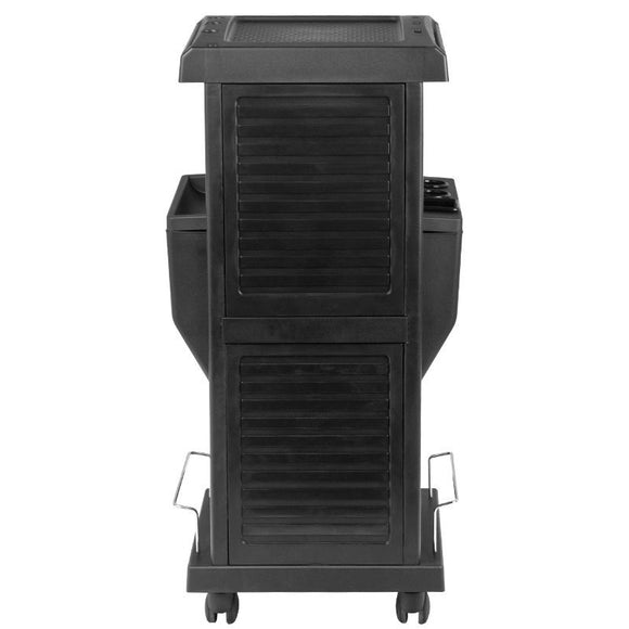 Gabbiano 100C Grooming Salon Cabinet – Lockable Mobile Storage, 15 Compartments, 4 Litter Boxes, Black