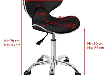 Gabbiano Q 4599 Grooming Chair – Adjustable Black Seat with Supportive Backrest