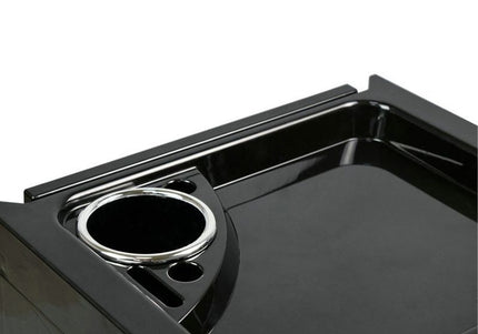 Gabbiano 048A Grooming Assistant – Black Plastic Trolley with 5 Trays and Wheels, 31x37x82cm