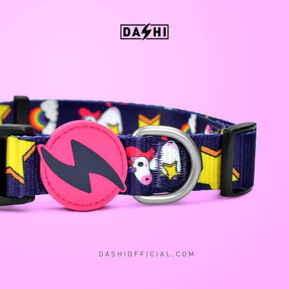 Dashi Unicorn Collar – Colorful Medium Dog Collar with Vibrant Unicorn Pattern