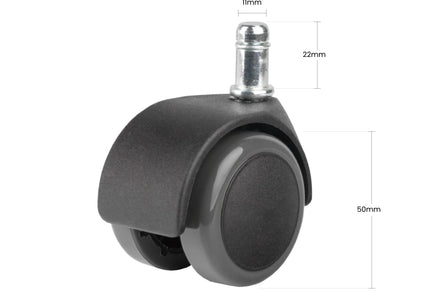 Replacement Wheels Set – Push-Fit Black Casters for Grooming Chair or Stool, 5 Pack