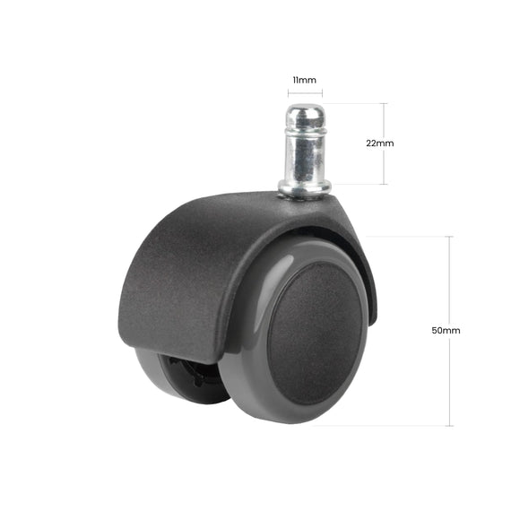 Replacement Wheels Set – Push-Fit Black Casters for Grooming Chair or Stool, 5 Pack