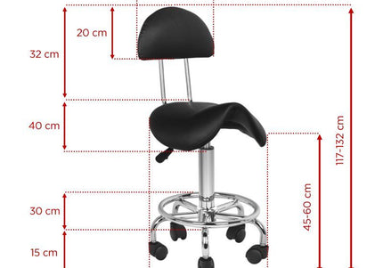 Activ 6001 Black Grooming Stool – Ergonomic Contoured Seat and Backrest, Comfortable Design