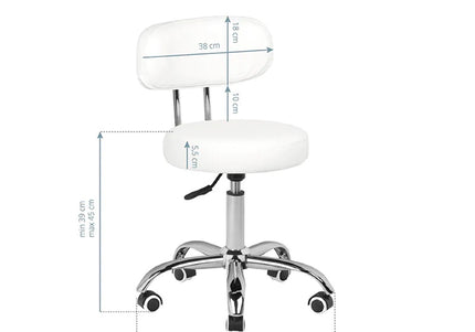 Activ A-007 White Grooming Chair – Adjustable Seat with Comfortable Backrest, Modern Design