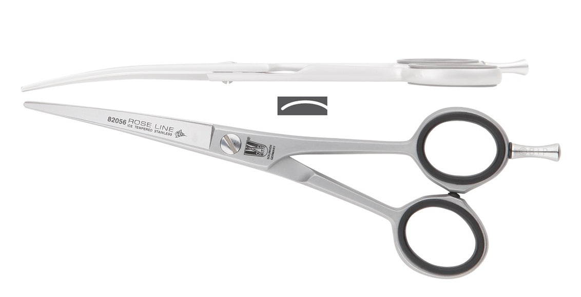 Witte Rose Line 5.5" Curved Grooming Scissors – Micro-Sanded Precision Blades, Ergonomic Design