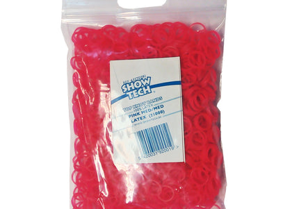 Show Tech Pink Latex Rubber Bands – 1000 Pack, 0.8cm Diameter, Durable and Flexible