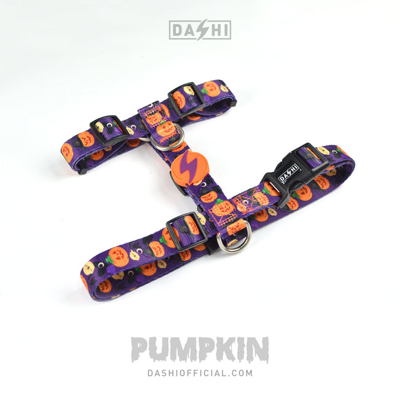 Dashi Pumpkin Back Harness – Adjustable Guard Harness with Halloween Pumpkin Pattern, Size S