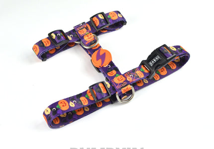 Dashi Pumpkin Back Harness – Adjustable Guard Harness with Halloween Pumpkin Pattern, Size S