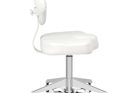 Azzurro 156-F White Contoured Grooming Chair – Height Adjustable with Foot Control