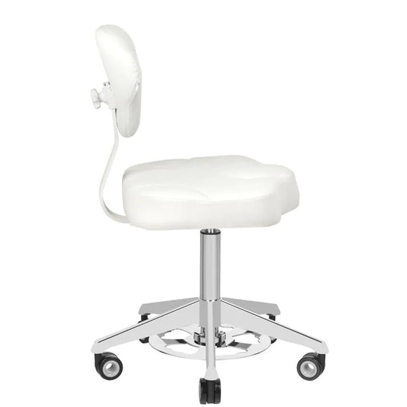Azzurro 156-F White Contoured Grooming Chair – Height Adjustable with Foot Control