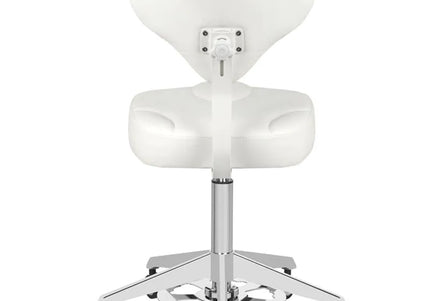 Azzurro 156-F White Contoured Grooming Chair – Height Adjustable with Foot Control