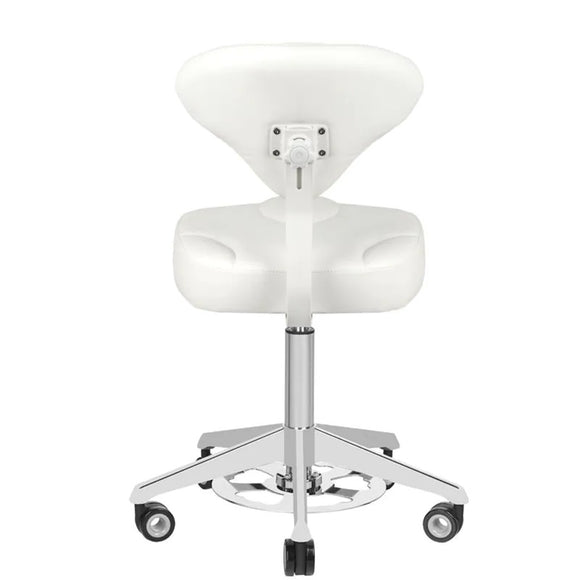 Azzurro 156-F White Contoured Grooming Chair – Height Adjustable with Foot Control