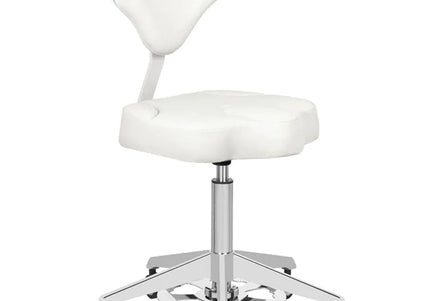 Azzurro 156-F White Contoured Grooming Chair – Height Adjustable with Foot Control
