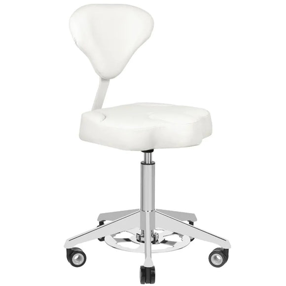 Azzurro 156-F White Contoured Grooming Chair – Height Adjustable with Foot Control