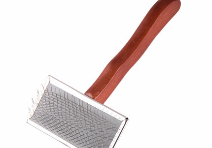 DezynaDog Firm Flat Slicker Brush Medium – Ergonomic Design with Firm Bristles for Effective Grooming
