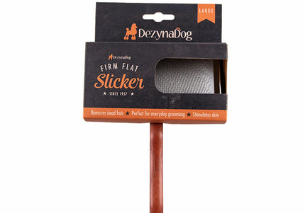 DezynaDog Firm Flat Slicker Brush Large – Wide Paddle, Durable Grooming Tool for Thick Coats