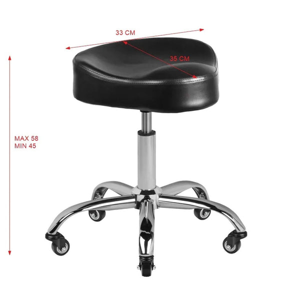 Gabbiano A450 Grooming Stool – Ergonomic Contoured Seat, Black Finish