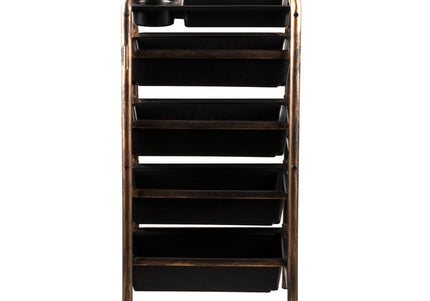 Gabbiano 8-76 Grooming Trolley – Antique Gold, 4 Litter Boxes, Tray, Hairdryer Holder
