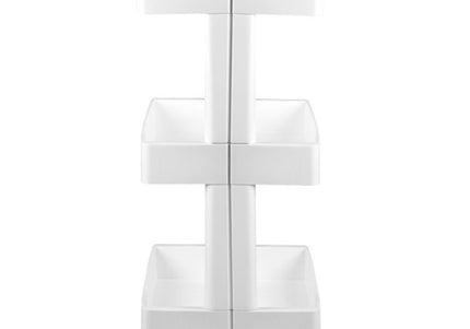 Activ 084 Plastic Grooming Trolley – White Mobile Side Table with 3 Shelves and Wheels