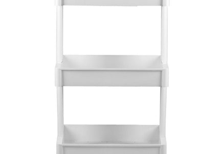 Activ 084 Plastic Grooming Trolley – White Mobile Side Table with 3 Shelves and Wheels