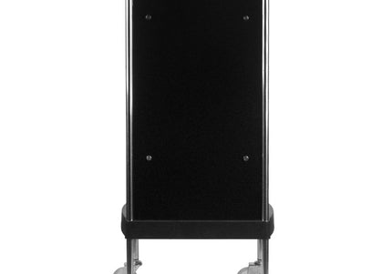 Gabbiano FX11-B Grooming Assistant – Black Mobile Cart with 4 Trays, Bottom Shelf, Side Handles