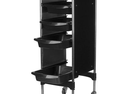 Gabbiano FX11-2 Grooming Trolley – Black Storage Cart with 4 Drawers and Side Handles