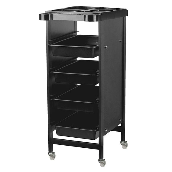 Gabbiano 8103 Grooming Trolley – Black Mobile Station with Front Tool Holder, 31x45x82cm
