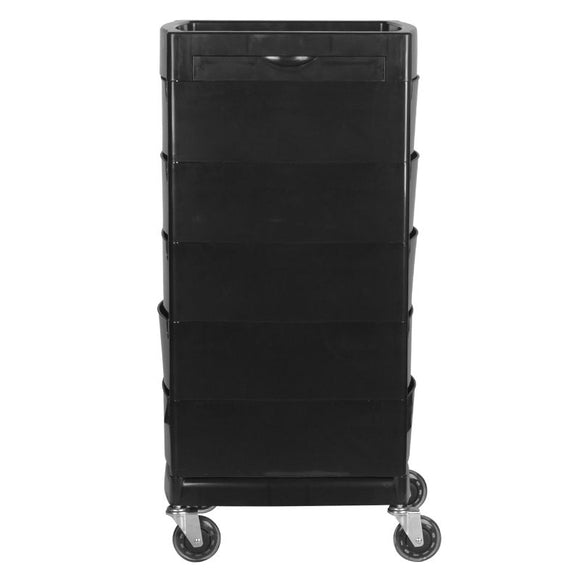 Gabbiano FT65-A Grooming Cabinet – Black Plastic Mobile Storage with 5 Drawers, 34x40x81cm