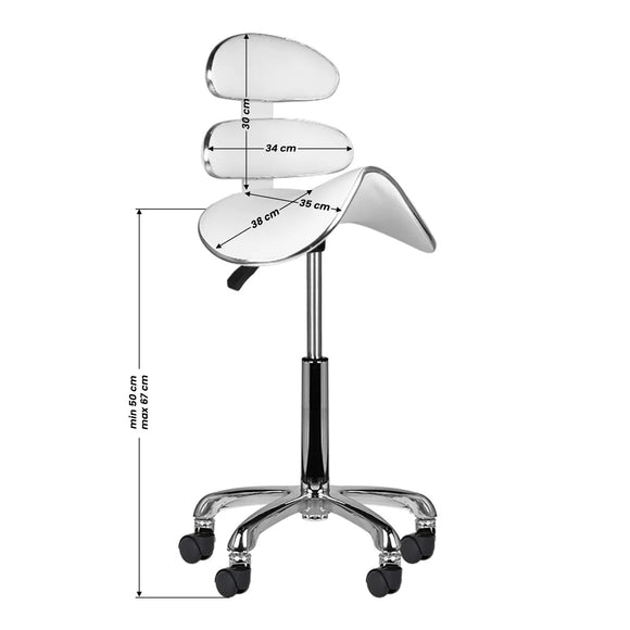 Activ AM-880 White Grooming Chair – Elegant Profiled Design with Adjustable Height