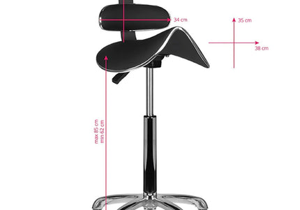 Activ AM-880 Speed Black Grooming Chair – Elegant Profiled Design with Adjustable Height and Rubber Wheels