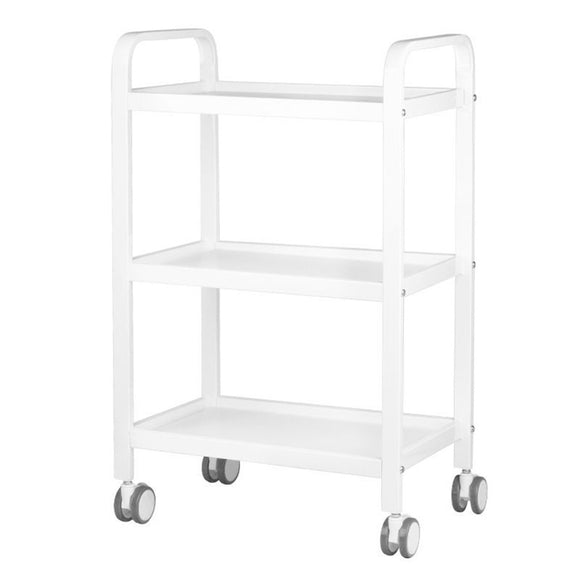 Activ HS-09 Grooming Trolley – White Metal Frame, 3 Shelves, Mobile Storage Solution