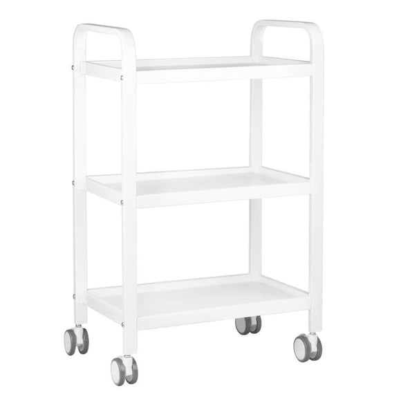 Activ HS-09 Grooming Trolley – White Metal Frame, 3 Shelves, Mobile Storage Solution
