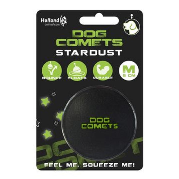 Dog Comets Stardust Rubber Ball Black 6cm – Durable Floating Toy, Medium Size